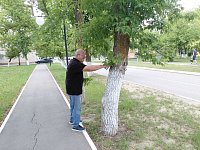 На центральной площади прошел субботник