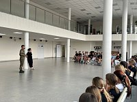 Для воспитанников досуговой площадки прошла встреча с участником специальной военной операции
